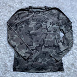 NWOT Patagonia Men's 50+ UPF Grey / Black Camo Long Sleeve Crewneck Top